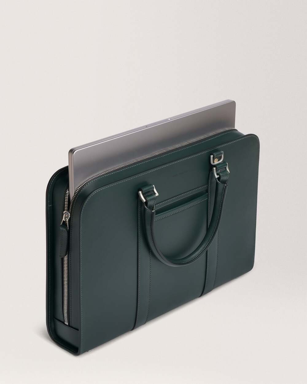 Carl Friedrik Palissy Briefcase 10L Midnight Green Smooth Leather NEW Authentic